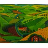 'The Road Across the Wolds', colour print after David Hockney (British 1937-),