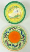 1930's Clarice Cliff 'Secrets' pattern plate,