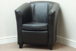 Tub chair upholstered in faux leather, W75cm Condition Report <a href='//www.