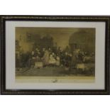 'The Rent Day', 19th century engraving by Abraham Raimbach after David Wilkie pub.