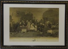 'The Rent Day', 19th century engraving by Abraham Raimbach after David Wilkie pub.