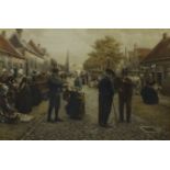 Dutch Townscape, colour print after Henri Houben (Flemish 1858-1931),