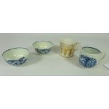 Two 18th Century Liverpool 'Mother & Child' pattern tea bowls,