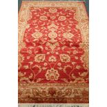 Persian Ziegler designed red ground rug/wall hanging,