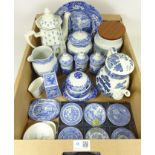 Spode 'Italian' pattern bowl, Parmesan pot and garlic jar, other Spode,