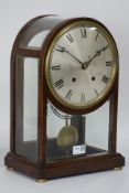 19th century German five glass mantel clock, by 'Winterhalder & Hofmeier', silvered dial,