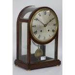 19th century German five glass mantel clock, by 'Winterhalder & Hofmeier', silvered dial,