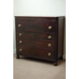 Georgian mahogany four drawer secretaire chest,