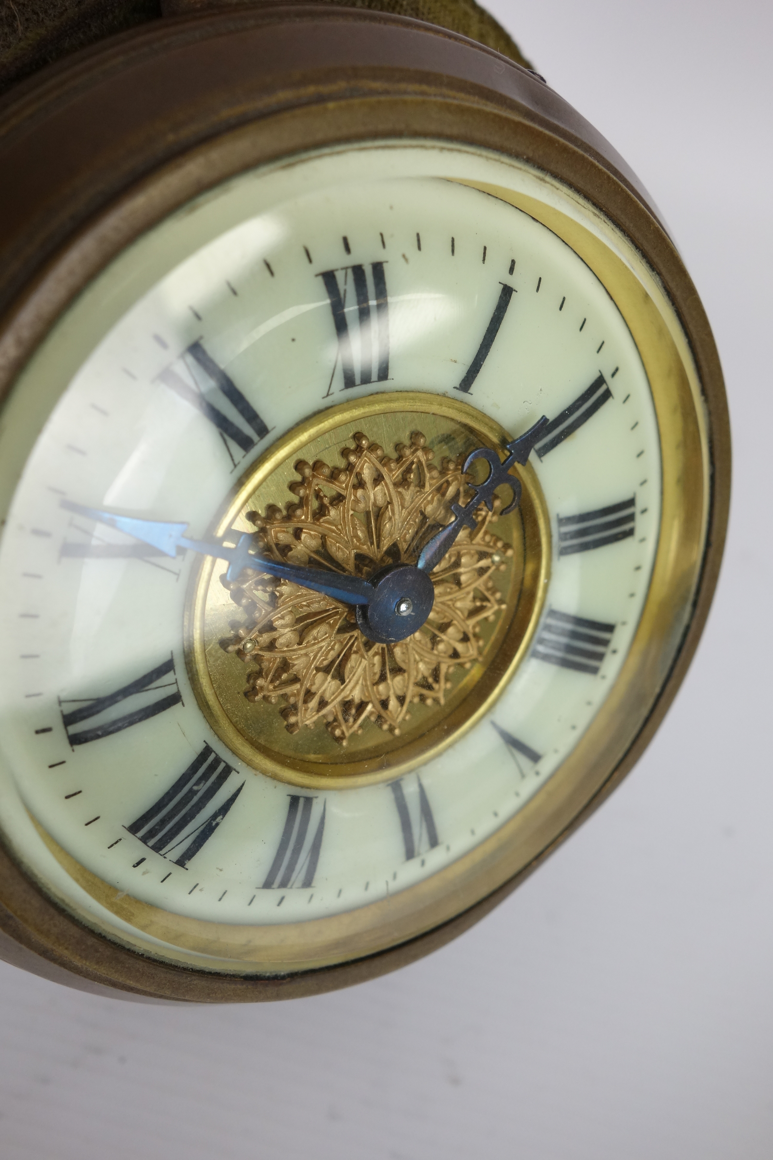 Victorian giant keyless wind brass cased pocket watch, - Image 2 of 2