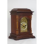 20th century mahogany cased mantle clock, by Jungans 8 day Westminster chime movement,