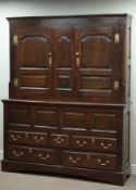 18th century and later country oak kitchen cupboard,