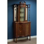 Edwardian mahogany and satinwood banded display cabinet,