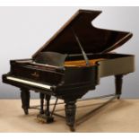 Steinway & Sons concert grand piano, circa 1900, iron framed over strung movement in ebonised case,