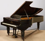 Steinway & Sons concert grand piano, circa 1900, iron framed over strung movement in ebonised case,