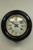 Late 19th century French Oeil de Boeuf wall clock,