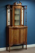 Edwardian mahogany and satinwood banded display cabinet,