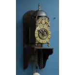 Brass lantern clock signed 'G.