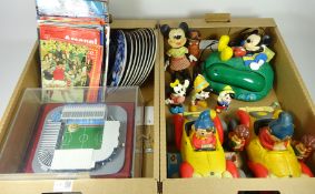 Mickey mouse telephone, vintage Noddy toys, replica of Main Road Stadium,