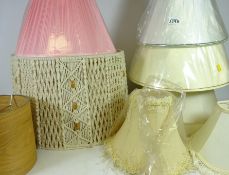Collection of Retro and modern lamp shades,