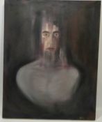 Bust Portrait, abstract oil on canvas signed and dated Mike Blowman 2013,