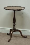 Early 20th century mahogany wine table, shaped pie crust top,