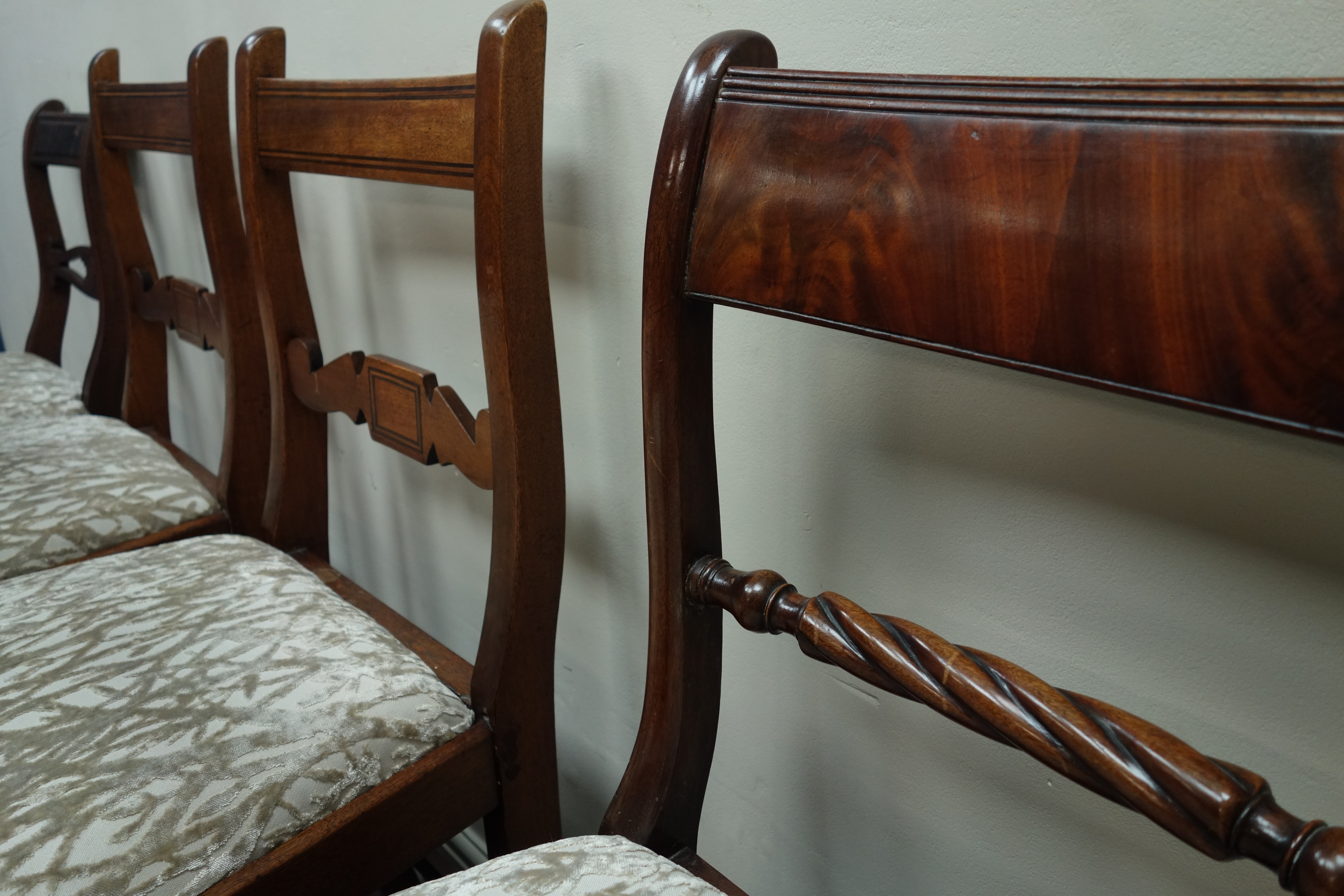 Eleven mixed (9+2) 19th century dining chairs, - Image 4 of 4