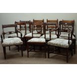 Eleven mixed (9+2) 19th century dining chairs,