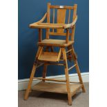 Early 20th century beech metamorphic high chair Condition Report <a href='//www.