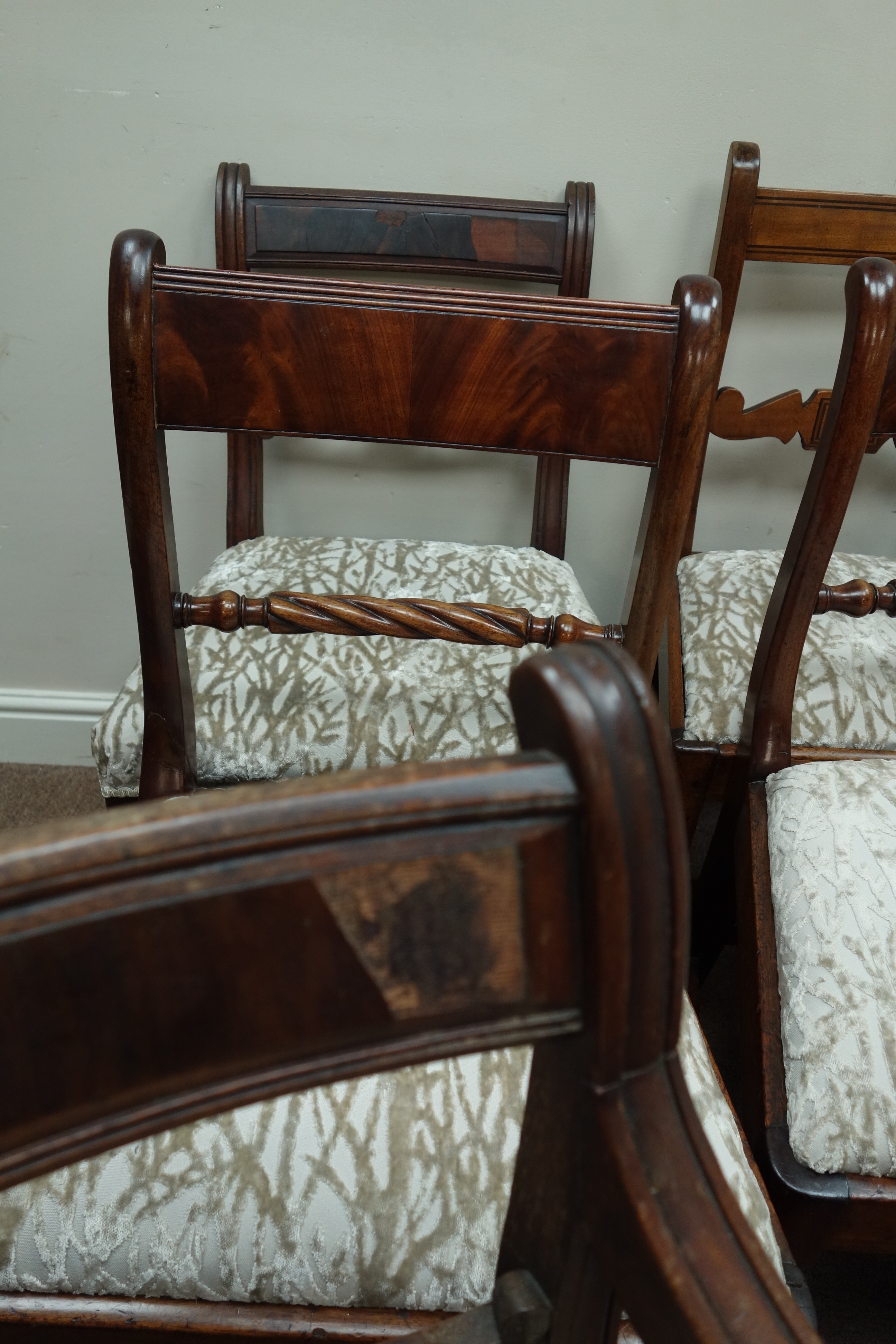 Eleven mixed (9+2) 19th century dining chairs, - Image 2 of 4