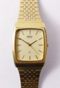 Seiko quartz gentleman's gold-plated wristwatch Condition Report <a href='//www.