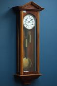 19th century Biedermeier walnut regulator wall clock, circular dial inscribed 'C.