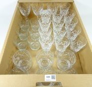 Set of twelve Royal Brierley cut crystal wine glasses,