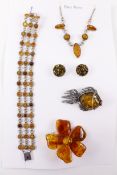 Collection of Baltic amber jewellery stamped 925 Condition Report <a