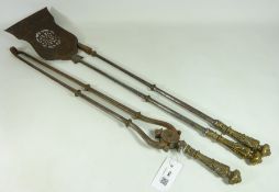 Set of three 19th Century Neo-Classical fire irons (3) Condition Report <a
