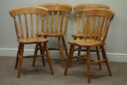 Set four oak farmhouse style dining chairs Condition Report <a href='//www.