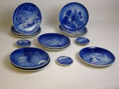 Collection of Copenhagen Christmas plates,
