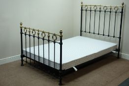 Victorian brass and wrought metal 4' bedstead with bed base Condition Report <a