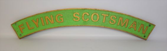 Flying Scotsman cast iron nameplate, W84cm Condition Report <a href='//www.