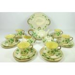 19th/ early 20th Century Belleek Ivy pattern tea service comprising Teapot, sandwich plate,
