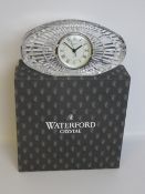 Waterford Crystal Sunburst clock, with quartz movement, boxed,