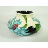 Moorcroft 'Sea Holly' pattern squat vase H9cm Condition Report <a href='//www.