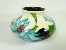 Moorcroft 'Sea Holly' pattern squat vase H9cm Condition Report <a href='//www.