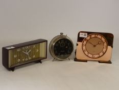 Art Deco period 'Smith Sectric' electric mantel clock with copper tinted glass,