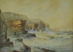 'Filey Caves', 20th century watercolour signed and dated Austin Smith 1925,