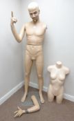 Full size male mannequin on chrome base,