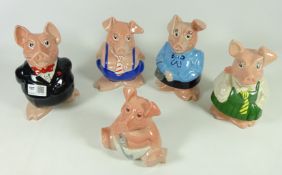 Set of five Natwest porcelain pigs (5) Condition Report <a href='//www.