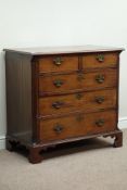 George III mahogany chest, two short and two long drawers, fluted canted corners, on bracket feet,