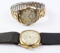 1950's gentleman's Rotary 9ct gold wristwatch and an Everite 9ct gold wristwatch both hallmarked