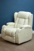 Rock and swivel manual reclining armchair with electric heat and massage element (This item is PAT