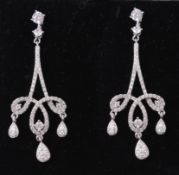 Pair of chandelier pendant ear-rings stamped 925 Condition Report <a